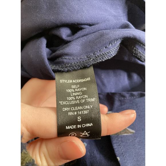 ASTR Women's Blue Floral Print Mini Dress Est. Size S Dark Boho Whimsigoth - Picture 6 of 11